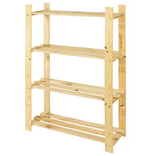Design Vicenza - Scaffale a 4 ripiani in legno naturale