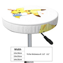 Pikachu - Coprisgabello rotondo per sedia da bar, lavabile, elastico, per sgabelli rotondi da 35,6 cm