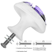 4 pcs White Cabinet Knobs for Kitchen Cabinets Bedroom Wardrobe Dresser Drawers Purple abstract