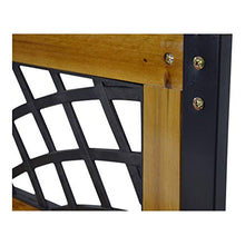 LLiving - Panchina da giardino York, 118 cm, in metallo e legno