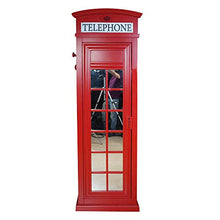 Dmora Armadio Cabina telefonica londinese con Tre Ripiani e Specchio, Colore Rosso, cm 68 x 215 x 55
