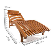 Ampel 24, Sedia a Sdraio in Legno Cannes | Forma ergonomica ca. 185 x 60 cm | Resistente alle intemperie | Regolabile in 4 Posizioni Diverse