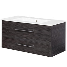 FACKELMANN B.Perfekt - Set di mobili da bagno con lavabo in ceramica, 100 cm e armadietto a specchio a LED