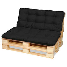 SuperKissen24. Cuscino per Bancale Divano Pallet 120x80 cm con Schienale 120x50 cm Seduta Impermeabile e Comodo per Divanetti da Esterno - Nero