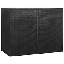 Oushome Copribidone Doppio per Spazzatura Nero 153x78x120 cm Polyrattan