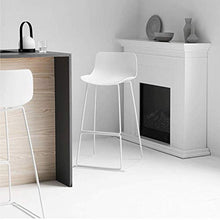 LLT Pratico sgabello sgabelli da bar, Sedie Sgabello con Back, Bar Pianale da cucina Altezza, Bianco,Seduto altezza 60 cm,Seduto altezza 60 cm