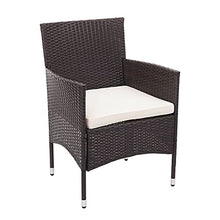Mendler Salottino da Esterno Giardino HWC-F55 polyrattan Marrone con Cuscini Avorio