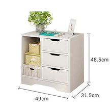ZHANGYY Comodino Scaffale per Camera da Letto Armadietto Piccolo Armadietto Semplice con 3 cassetti e 1 scaffale Aperto, Comodino, Comodino Comodino