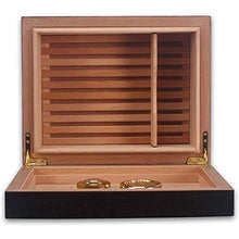 TGhosts Cigar Humidor, Desktop Cigar Humidor, Cedar Cigar Box di stoccaggio, Vetro igrometro e umidificatore Rettangolo (Color : A)