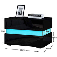FGDSA Comodino Comodino Laccato Lucido Comodino Comodino Comodino Comodino Comodino Casa Camera da Letto (Nero)