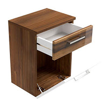 Set di mobili da bagno Malema in noce bianco con frontale arrotondato 6 pz.