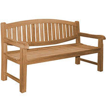 Bergamo - Panchina da parcheggio XXL, in legno massiccio di teak, extra forte