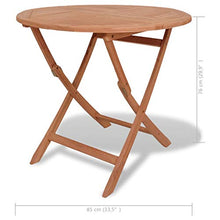 vidaXL Massello di Teak Tavolo Pieghevole per Esterno Rotondo Arredo Giardino