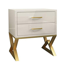 Comodino Moderna Comodino Comodino Tavolino con 2 cassetti for Camera da Letto Side Table Sofa Table per Divano Letto Camera da Letto (Color : White, Size : 50x40x50CM)
