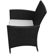 Oushome Sedie da Giardino 2 pz in Polyrattan Nere