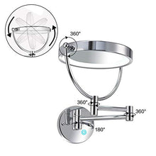 MRJ Specchio Trucco da Parete con LED Specchio Ingranditore da Bagno Bilaterale 1X/5X Estensibile 360° Girevole per Bagno Hotel Spa Diametro 8 Pollici Ricarica USB