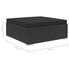 vidaXL Set Divani da Giardino 6 pz con Cuscini Foderati Lavabili Modulare Leggero Elegante Arredi da Esterno in Polyrattan Nero Telaio in Acciaio