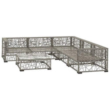 OUSEE Set Divani da Giardino 6 pz con Cuscini in Polyrattan Grigio