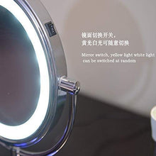 Specchi per il trucco del bagno Luci per specchio per il trucco a led 3x Specchio per il trucco del bagno Specchio per la rasatura Specchio da tavolo da appoggio per bellezza compatta Rotondo a 360 gr