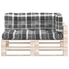 Buyounger Cuscini per Divano Pallet 3 pz Grigio Motivo a Quadri