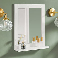 SoBuy Set mobili da Bagno salvaspazio (Specchio, Bianco) FRG129-W