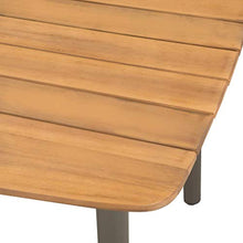 E E-NICES Tavolo da Giardino 200x100x72cm in Massello di Acacia e Acciaio