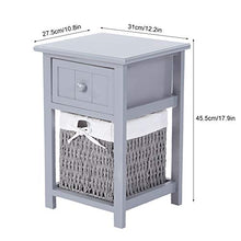 zcyg Comodino Comodini Comodini, 2 Pezzi/Set Comodino Portaoggetti in Legno Naturale con Cassetto E Cestino (Grigio)