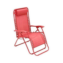 Zero Gravity - Sedia a sdraio in metallo, colore: Rosso/Rosa: resistente modello Premium (sdraio da giardino reclinabile, sedia da spiaggia)