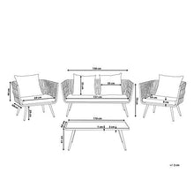 Beliani Set da Giardino in Rattan PE Crema Divanetto e 2 Poltrone con Tavolino RAGUSA