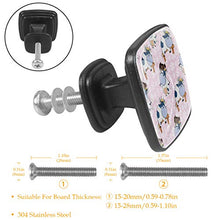 Mucca carina Pomelli per Porta Set di 4 Pomelli per Mobili Manopole per Cassetti Cucina Armadio Vetro
