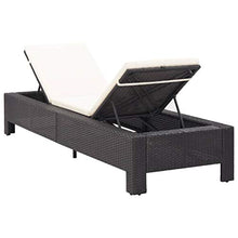 vidaXL Lettino Prendisole Regolabile Robusto con Cuscino Spesso Foderato con Zip Sdraio Chaise Longue Telaio in Acciaio Marrone in Polyrattan