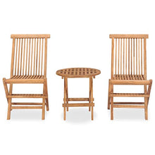 FAMIROSA Set da Pranzo da Giardino Pieghevole 3 pz in Massello di Teak-5453