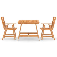 FAMIROSA Set da Pranzo da Giardino 3 pz in Legno Massello di Acacia