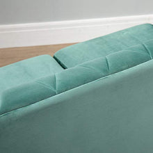 homcom Divano 2 Posti in Legno e Velluto Verde, Spessa Imbottitura, Design Vintage rétro, 148 x 72 x 76cm