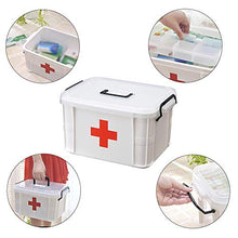 Scatola di primo soccorso, Scatola Medica in plastica per uso domestico, contenitore per medicinali, per dormitorio 33x24x19cm