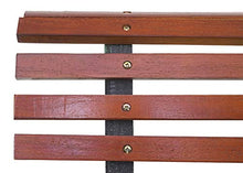 Mendler Panca panchina da Giardino terrazza HWC-F97 Legno ghisa ~ 2 posti 122cm Marrone