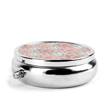 Contenitore rotondo per pillole con mandala, in corallo, crema e rosa, con 3 scomparti, in metallo, per medicina e vitamina