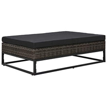 Tidyard 5 pz Set Divano da Giardino, Divano da Soggiorno, 5 Divani con Cuscini, Set Divani da Giardino con Tavolo, Set Divani Modulari da Giardino, in Polyrattan Grigio