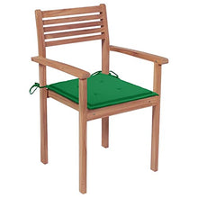 vidaXL Sedie da Giardino 2 pz con Cuscini Verdi in Massello di Teak