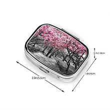 Scatola quadrata per pillole e medicinali in Central Park Cherry Bloom Trees Forest Spring Spring Spring Fashion Organizer per pillole da viaggio per integratori di vitamine