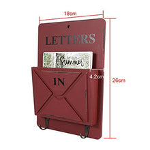 Cassetta Postale in Legno, Decorazione per Casa, Rosso/Grigio/Bianco (W261801 Rosso)