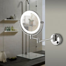 AECHOO Bathroom wall mirrors LED illuminated make-up mirrors 10X magnification Hidden installation Simply and luxurious Decor for Hotel Vanity Chrome finish