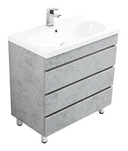 Mobile bagno a terra Talis 70 grigio cemento, 3 cassetti senza maniglie