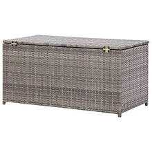 E E-NICES Baule da Giardino in Polyrattan 100x50x50 cm Grigio