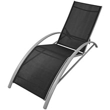vidaXL Set Lettini Prendisole con Tavolino 3 pz Nero in Alluminio da Giardino