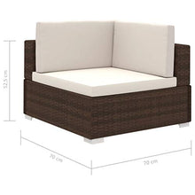 vidaXL Divano da Giardino Set 24 pz in Polirattan Marrone Sofa con Cuscini