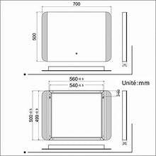 SIRHONA - Specchio LED per bagno, 100 80 70 60 50 45, 70x50cm(09)