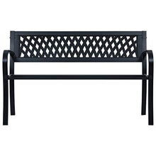 FAMIROSA Panchina da Giardino 125 cm Nera in Acciaio -7943