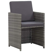 SKM Set da Pranzo da Giardino 17 pz e Cuscini Polyrattan Antracite (167.9kg) Grigio-6430