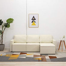vidaXL Divano Letto Modulare a 3 Posti Divano Componibile per Tre Persone Divanetto Poltrone Arredo per Salotto Arredamento Crema in Similpelle